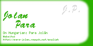 jolan para business card